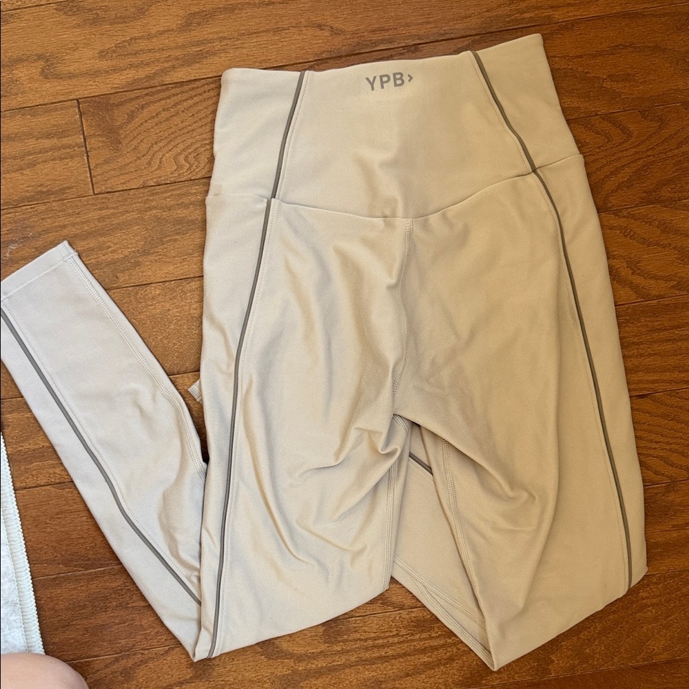 YPB Women's Cream High-Waisted Leggings